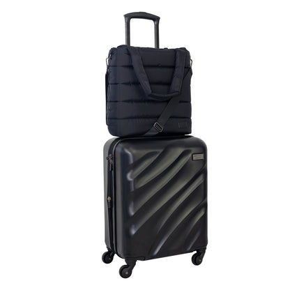 Geoffrey Beene Puffer Hardside 2 Pc Luggage Set, Black