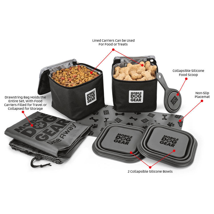 Mobile Dog Gear Dine Away® Food Set, Large, Black